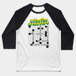 Cthulu Crossword Baseball T-Shirt